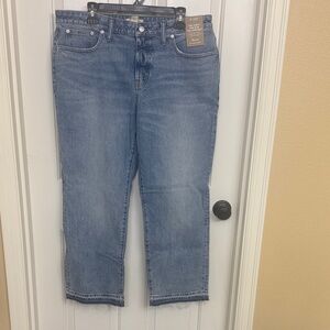 Madewell Light Blue Cropped Straight Jeans